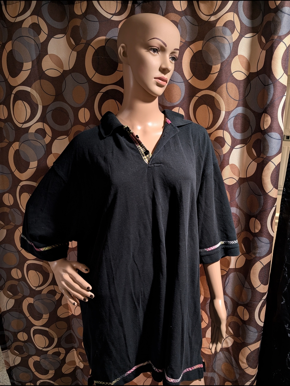 Black Women's Polo Top